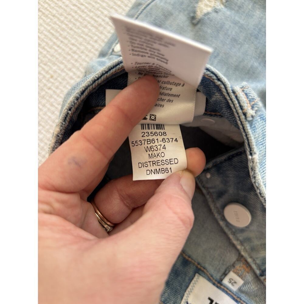 Paige Jeans 25 Sarah Slim Moka Distressed Raw Hem Classic Minimal Festival - Picture 9 of 13